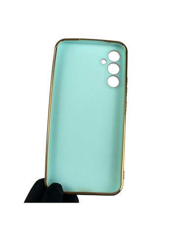 Чохол для Galaxy A34 5G SM-A346E глянсовий із золотою окантовкою із захистом камери на самсунг а34 бірюзовий Samsung (366020857)