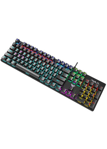 Механическая клавиатура игровая с RGB-подсветкой KRGD Blue USB, черная, проводная, полноразмерная Aula Mountain (363330462)