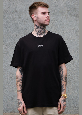 Черная мужская оверсайз футболка с принтом hollow с длинным рукавом Without