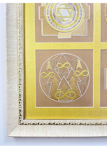 Картина-оберег Финансовый успех - 4 символа 53×53 см коричневый котон (NF0085) Tiferet-NF (371996487)