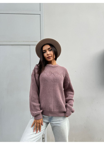 Пудровый демисезонный женский вязаный свитер джемпер No Brand