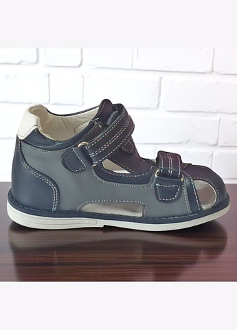 Серые повседневные закрытые босоножки ортопедические сандалии на липучках для мальчика том м Tom.M на липучке