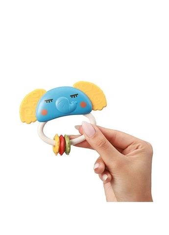 Погремушка с прорезывателем 0м+ Слоник голубая BabyOno (390501388)