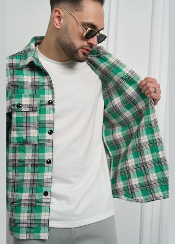 Байкова чоловіча сорочка в клітинку для подорожей, елегантна стильна класична модна зелена Intruder (360071920)
