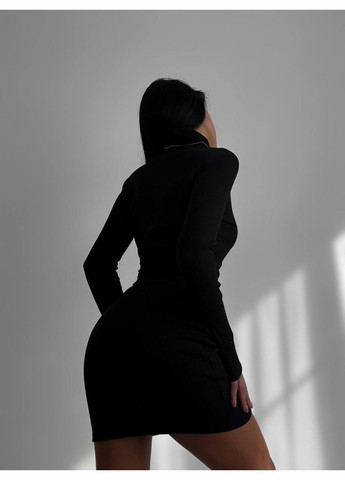 Чорна жіноча сукня в рубчик Osoblyva