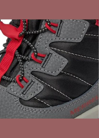Серые повседневные осенние ботинки для мальчика snow bank 4.0 waterproof boot grey black red Merrell