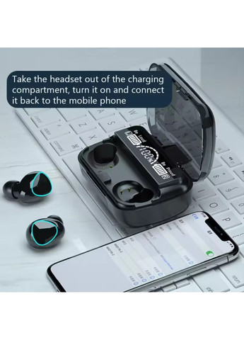 Беспроводные наушники M10 TWS Bluetooth 5.3 с зарядным кейсом 3500 мАч микрофоном и шумоподавлением Чёрные No Brand (372128509)