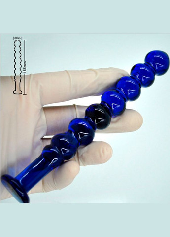 Анальная пробка 2 см Blueberry синяя ёлочка для начинающих узкая бусы No Brand (303905288)