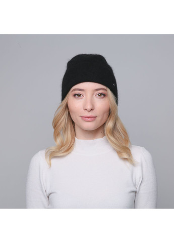 Шапка бини женская ангора черная JUNE LuckyLOOK 001-053 (322790136)