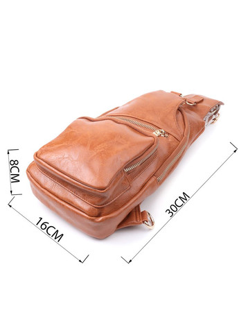 Стильна жіноча слінг сумка через плече з екошкіри рудий 22751 Vintage (362417997)