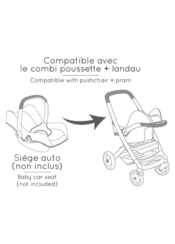 Коляска для ляльки Maxi-Cosi 3 в 1, зі знімною люлькою, айворі () Smoby 7600253122 (361855692)