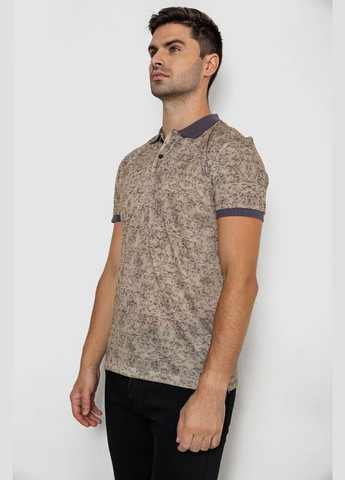 Коричневая футболка-поло мужское с принтом для мужчин Ager