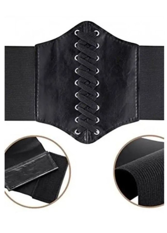 Женский эластичный корсет S из экокожи черный, регулируемый пояс-корсет One Size для талии до 90 см No Brand (362682245)