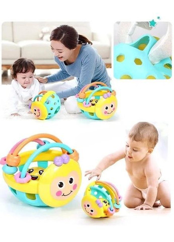 Дитячте брязкальце-прорізувач з ручками, різнокольорова (0–24 міс) No Brand (372129289)