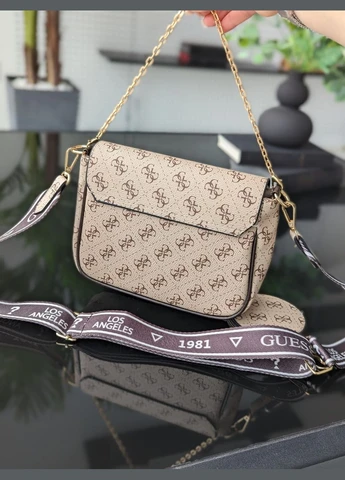 Жіноча сумочка кросс боді Гесс 2 в 1 молочний No Brand (322283874)
