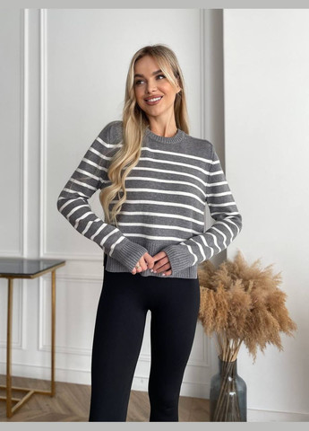 Сірий демісезонний жіночий светр No Brand