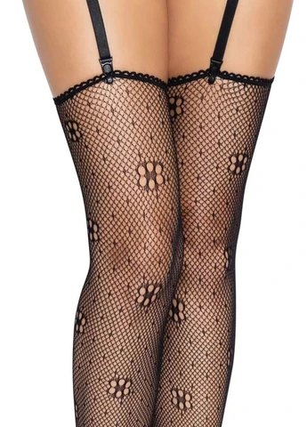 Чулки Daisy Dot Fishnet Stockings Black Leg Avenue (402316200)