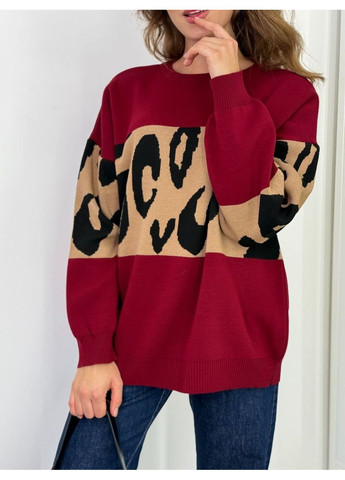 Бордовый демисезонный свитер, цвет бордовый No Brand