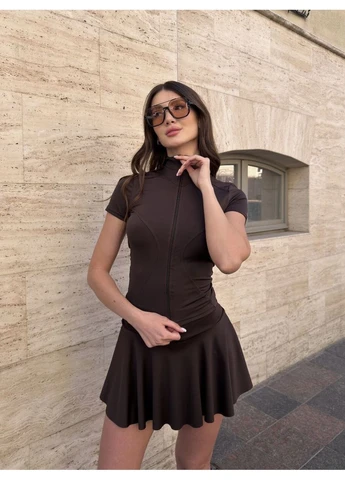 Кофта женская на молнии с коротким рукавом Fashion (390301064)