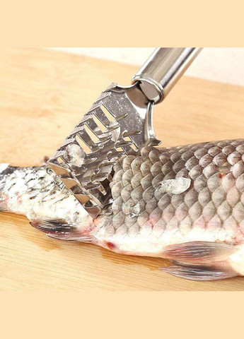 Рыбочистка 4-рядная из нержавеющей стали скребок для быстрой чистки рыбы 19.5 см Kitchen Master (317638703)