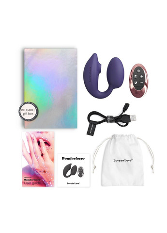 Вибраируйте с вакуумной клиторальной стимуляцией Wonderlover MIDNIGHT INDIGO вибратор в форме яйца Love To Love (322740290)