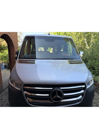 Накладки на решетку (широкая модель, 6 шт) для Mercedes Sprinter W907/W910 2018- рр No Brand (392177723)