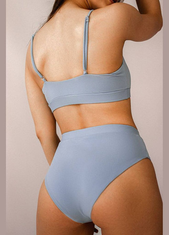 Комбінований літній сіро-блакитний купальник із високими плавками - light top kari shop atelier сіро-блакитний xl/m (155sw-21brh-blugr) Ova Ova Brand