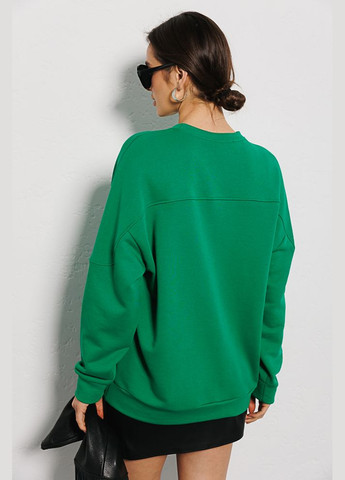 Жіночий світшот карамельний oversize з кокеткою Arjen - крій зелений трикотаж - (289842435)