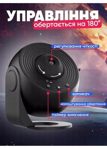 Проектор зоряного неба на 13 картриджів галактик на 360°, чорний No Brand (361286508)