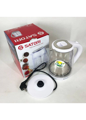 Гарний електрочайник SGK-4105-WT 1.8 л 1500 Вт, Скляний електрочайник з RL-447 led підсвічуванням Satori (352770558)