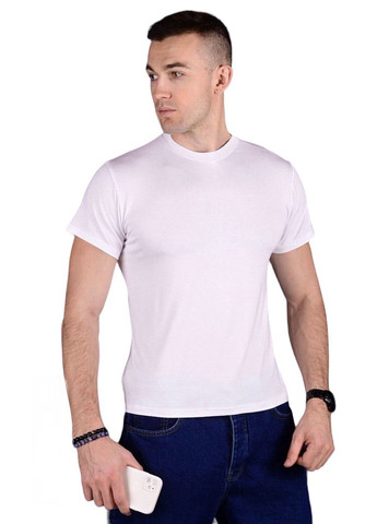 Белая футболка однотонная с коротким рукавом No Brand