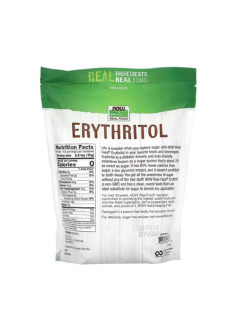 Добавка Erythritol - 1134g Now Foods (364201807)