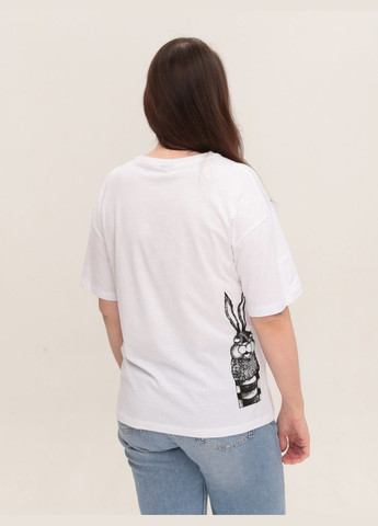 Футболка жіноча біла з зайцями X-trap Пряма - (324026477)