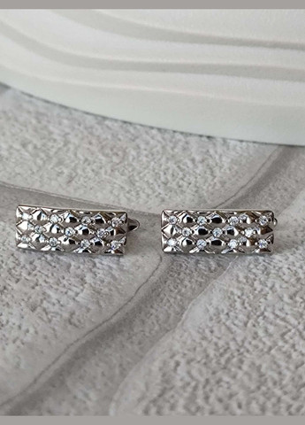 Серебристые серьги ксюпинг xuping родий медицинская сталь з камнями Xuping Jewelry (337503333)