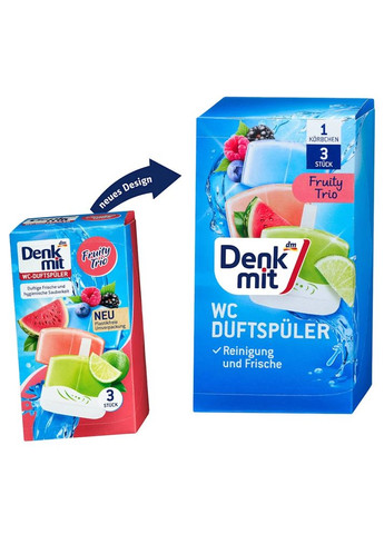 Освіжувач для туалету Fruity Trio, 165 мл., 2-ві упаковки по 3 шт. Denkmit (350893377)