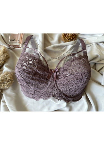 Коричневый бюстгальтер кружевной с портупеей без поролона мокко ORIETTA AVEC