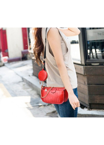 Жіноча міні сумочка клатч з ланцюжком екошкіра рептилія червона ProDobro (363260129)