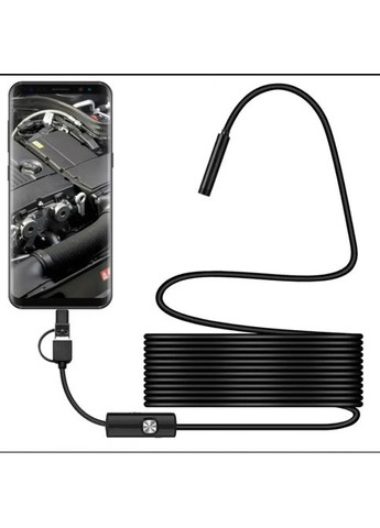 Камера эндоскоп с кабелем на 5 метров 5 мм USB/micro USB/ Type-C с подсветкой под Android MDR No Brand (371793824)