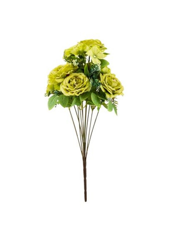 Букет “Квітковий коктейль” (7 бутонів троянд, 4 гортензії), зелений, 51 см (9207-013) ELISEY Троянда (324795040)