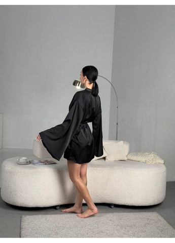 💋 Шовковий міні-халат – твій ритуал краси та домашньої розкоші! Розмірна сітка в описі DK/DL Мода без кордонів (358786628)