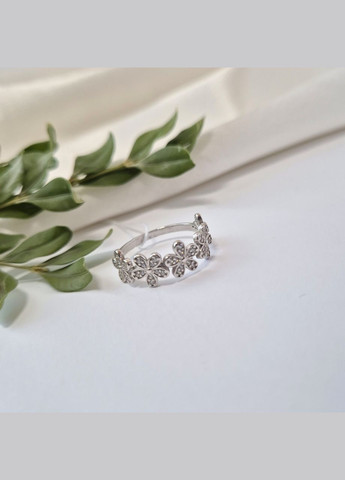 Срібна каблучка Ромашки з Білими Каменями.0 розмір срібло 925 проби Родоване 81060б 2.45г No Brand (334012774)