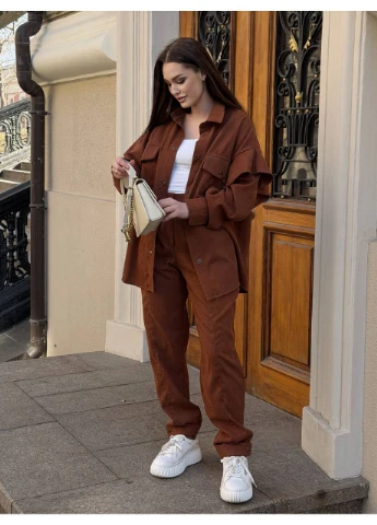 Женский костюм двойка: рубашка + брюки No Brand (384666816)