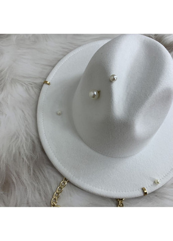 Капелюх Федора з ланцюжком і пірсінгом чорний з регулюванням розміру No Brand (368337412)