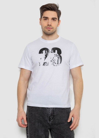 Белая футболка мужская с принтом черная размер l (sku_241r1906) с коротким рукавом No Brand