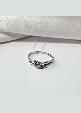 Кільце срібне жіноче кільце з Білими каменями розмір срібло 925 проби Родоване 1477 1.23г No Brand (306741702)