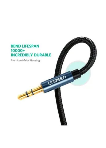 Кабель мультимедийный (10687) Ugreen 3.5mm M to 3.5mm M 2.0m AV112 blue (402310910)