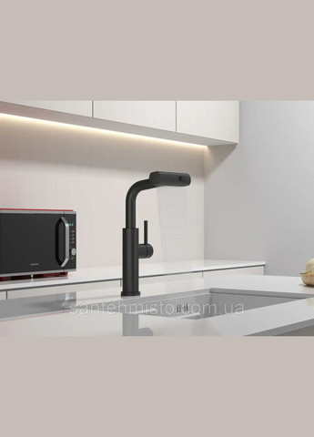 Комплект чорної кухонної мийки та змішувача з нержавіючої сталі NB-5742 Nett (336933061)