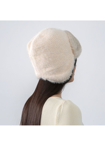 Шапка вушанка жіноча ангора бежева ДЕМА LuckyLOOK 931-831 (367992037)