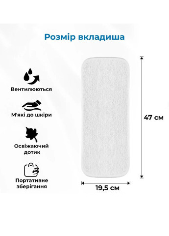 Комплект багаторазових вкладишів для підгузків із 4-шарової бамбукової мікрофібри 3 штуки 47x19,5x0,5 см (479489-Prob) Unbranded (321889108)