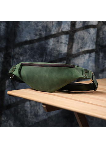 Бананка для мужчин из натуральной винтажной кожи зеленая 29×11×4,5 см 23133 Shvigel (362417644)